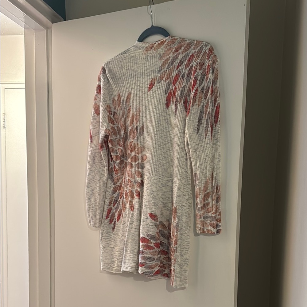 Nic + Zoe  Floral Knit Duster Cardigan Size M - Picture 5 of 10